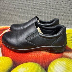 SR Max Womens Size 9 Black Albany Max Trax Leather Slip Resistant Loafer Shoes